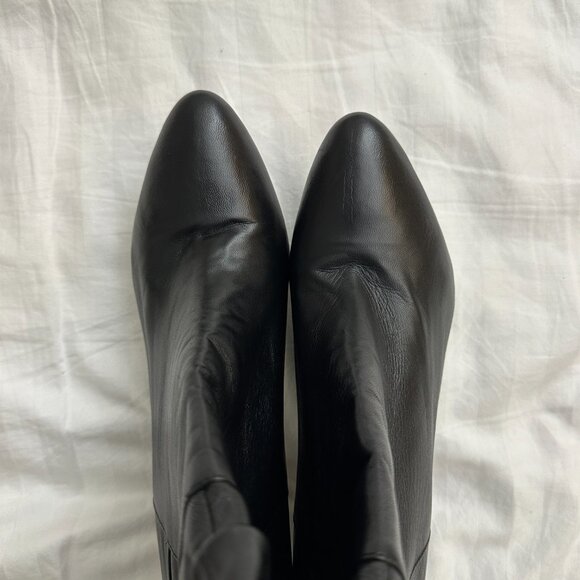 Guess Revenge Black Leather Pull On Over The Knee Heeled Boots - Picture 3 of 7